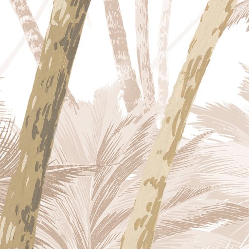 Nyári trópusi hangulat a falon - Diszkrét pálmacsoport krém barna szürke sötétzöld és zöld tónusok falpanel/digitális nyomat