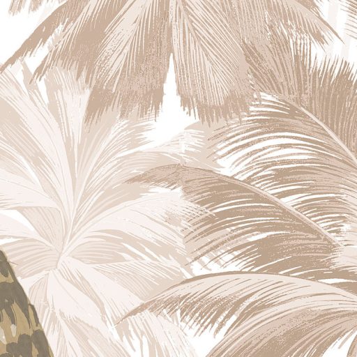 Nyári trópusi hangulat a falon - Diszkrét pálmacsoport krém barna szürke sötétzöld és zöld tónusok falpanel/digitális nyomat