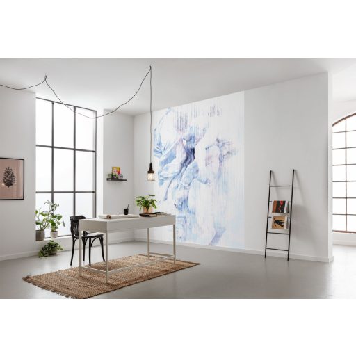 Ókori római márványszokrok ihlették - Absztrakt nonfiguratív minta fehér kék és rózsaszín tónusok falpanel/digitális nyomat