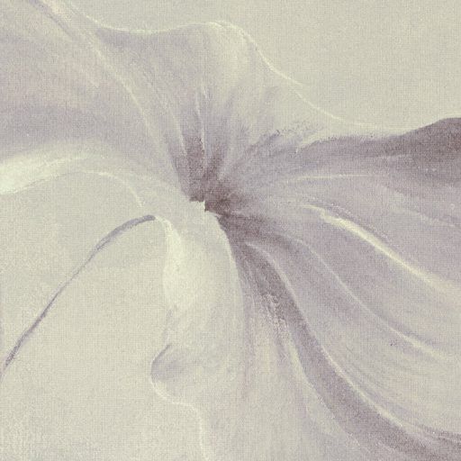 Nosztalgikus virágminta- Finom "fátyol" a falra tavirózsák és levelek képében törtfehér szürkéskék és lila falpanel/digitális nyomat