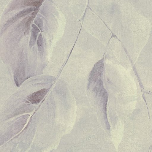 Nosztalgikus virágminta- Finom "fátyol" a falra tavirózsák és levelek képében törtfehér szürkéskék és lila falpanel/digitális nyomat