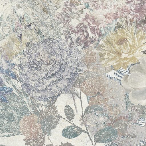 Nyári hangulatú romantikus virágcsokor réti füvekből és virágokból krémfehér zöld kék szürke és mályva tónusok falpanel/digitális nyomat