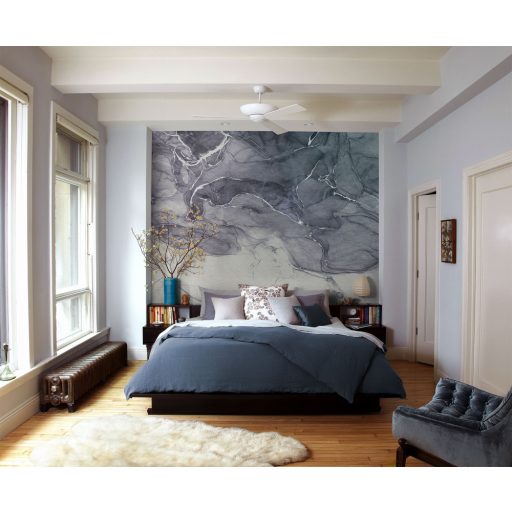 A tinta és a víz keveredésének lenyűgöző látványa törtfehér tintakék zöldeskék tónusok falpanel/digitális nyomat