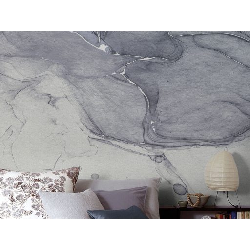 A tinta és a víz keveredésének lenyűgöző látványa törtfehér tintakék zöldeskék tónusok falpanel/digitális nyomat