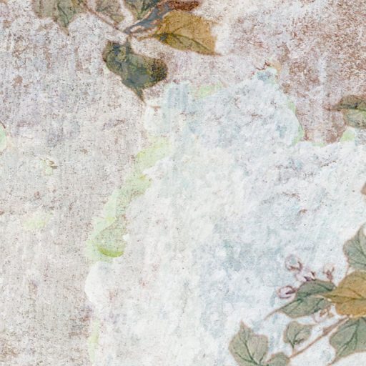 Mint egy festmény! A növény és állatvilág kollázsa fehér pávával beton háttéren szürke barna zöld és fehér falpanel/digitális nyomat