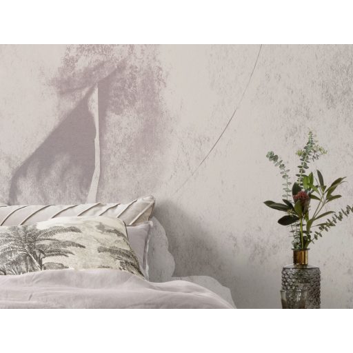 Finom plasztikus mellszobor tűnik ki a homályos háttérből törtfehér szürke kék és szürkéslila tónusok falpanel/digitális nyomat