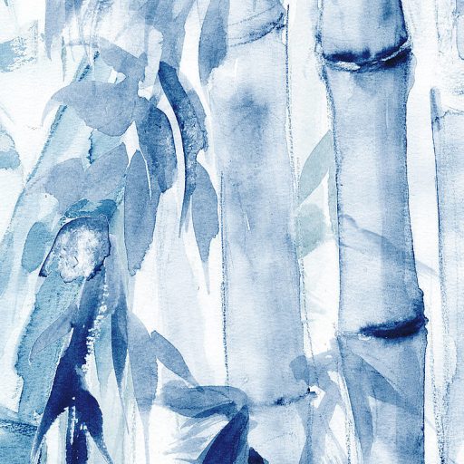 Cool Bamboo! Kék tónusú egzotikus bambusznádak keleti hangulatot varázsolnak fehér kék sötét tintakék falpanel/digitális nyomat