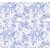 Nosztalgikus hangulatú virág és madármotívum "királyi falvédő" stílusban fehér és transzparens kék tónus falpanel/digitális nyomat