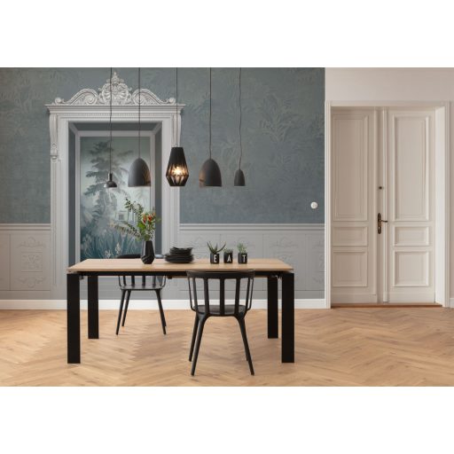 Bejárat az egzotikumba avagy díszes portál egy impozáns gyarmati villában szürkésfehér zöld kék és szürkéskék falpanel/digitális nyomat