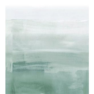   Lágy átmenetekkel egymásba símuló vízszintes sávok akvarell kompozíciója fehér mentazöld ezüstszürke és tengerzöld tónus falpanel