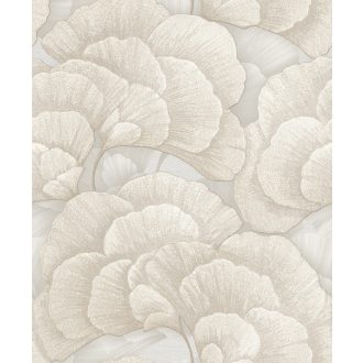   A természet nagyvonalú eleganciája - gingko levelek mintája hűvös szürke jéghideg ezüst és bézs tónus tapéta