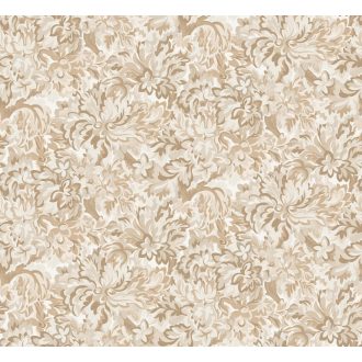   Virágos Jacquard minta modern átiratban krém bézs és barna tónus tapéta