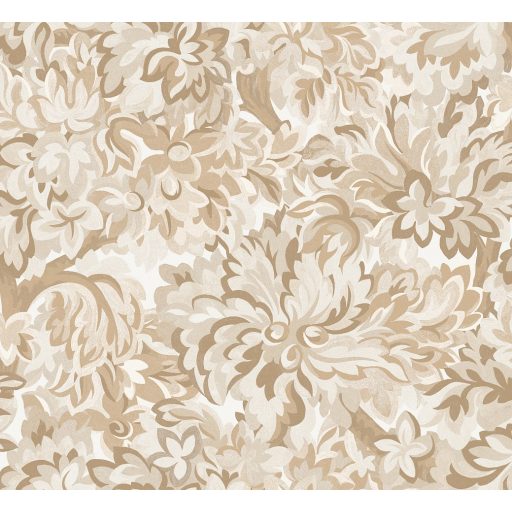 Virágos Jacquard minta modern átiratban krém bézs és barna tónus tapéta