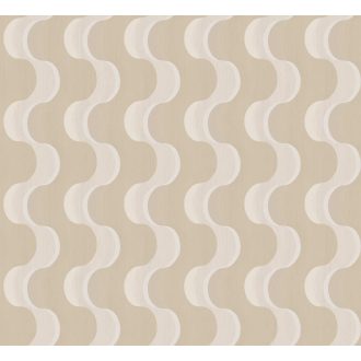   Hullámzó formák szalagszerű karakteres grafikus dizájnja bézs szürkésbézs és holdfény-gyöngyház tónus tapéta