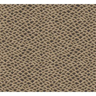   Apró dombok vagy fenyőtobozok pikkelyei? Művészi hullámos motívum bézs barna antracit és fémes arany tónus tapéta