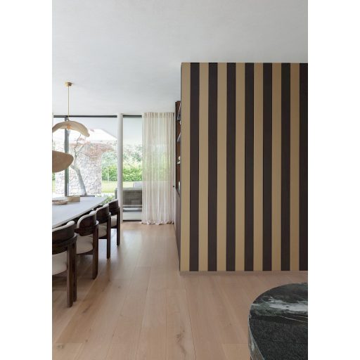 Tiszta egyenes vonalak! Szupermatt és finoman fénylő csíkos minta antracit és aranybarna tónus tapéta