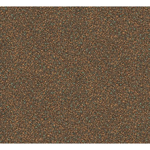 A Terrazzo stílus kortárs utánzata - ikonikus mozaikos design rozsdabarna türkiz és vörösréz/bronz tónus fénylő mintaelemek tapéta