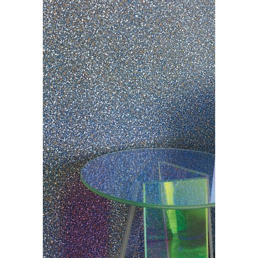 A Terrazzo stílus kortárs utánzata - ikonikus mozaikos design ultramarinkék szürke sötétkék barna és ezüst fénylő mintaelemek tapéta