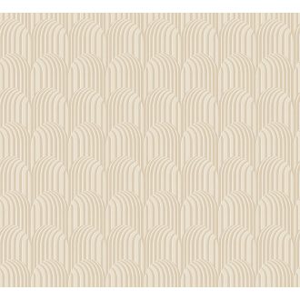   Optikai illúzió! Kontrasztos fényű finom árnyékolású 3D Art deco design krémszín vanília és karamell tónus tapéta