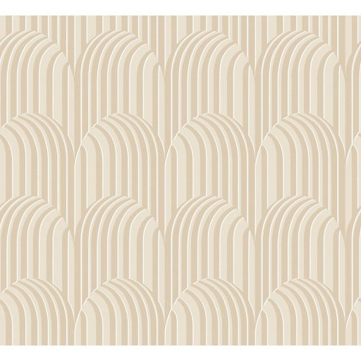 Optikai illúzió! Kontrasztos fényű finom árnyékolású 3D Art deco design krémszín vanília és karamell tónus tapéta