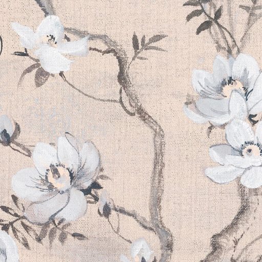 A Mandarinok reggele - Finom és diszkrét növényi táj tűnik ki a hajnali ködből bézs rózsaszín kék szürke barna falpanel/digitális nyomat