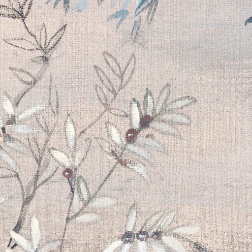 A Mandarinok reggele - Finom és diszkrét növényi táj tűnik ki a hajnali ködből bézs rózsaszín kék szürke barna falpanel/digitális nyomat