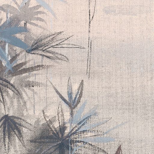 A Mandarinok reggele - Finom és diszkrét növényi táj tűnik ki a hajnali ködből bézs rózsaszín kék szürke barna falpanel/digitális nyomat