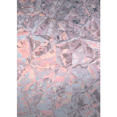 "Csiszolatlan Gyémánt" - De ez több annál! - Gyémántok kaleidoszkópja szürke rózsaszín kék és sokszínű falpanel/digitális nyomat