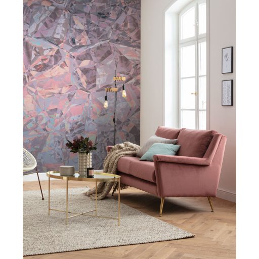 "Csiszolatlan Gyémánt" - De ez több annál! - Gyémántok kaleidoszkópja szürke rózsaszín kék és sokszínű falpanel/digitális nyomat