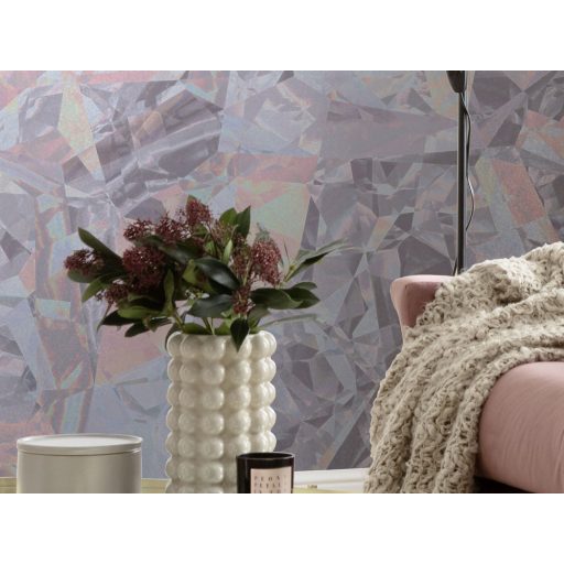 "Csiszolatlan Gyémánt" - De ez több annál! - Gyémántok kaleidoszkópja szürke rózsaszín kék és sokszínű falpanel/digitális nyomat