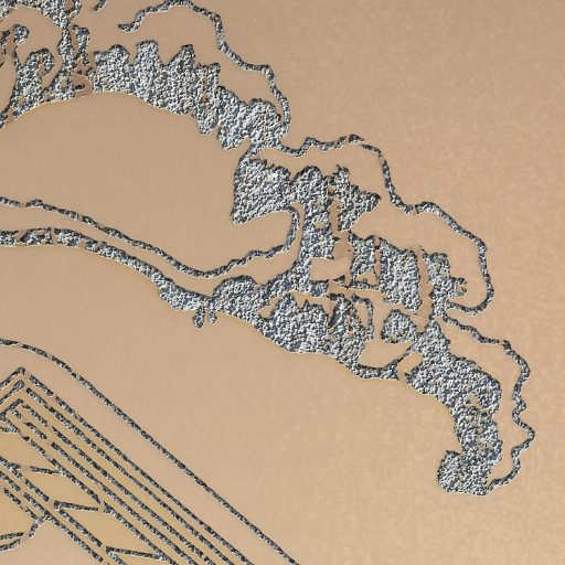 A felkelő nap vörös-aranyban fürdeti a kínai tájat szürke arany ezüst napsárga és vörös tónusok falpanel/digitális nyomat