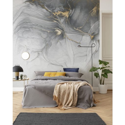 Folyékony arany nemes megjelenítése beton háttéren szürke sötétszürke/fekete és arany tónusok falpanel/digitális nyomat