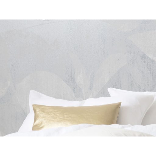 Botanikai aláfestés - Szürke tónusú levelek virágok kúsznak a falon szürkésfehér szürke és ezüst/fehérezüst falpanel/digitális nyomat