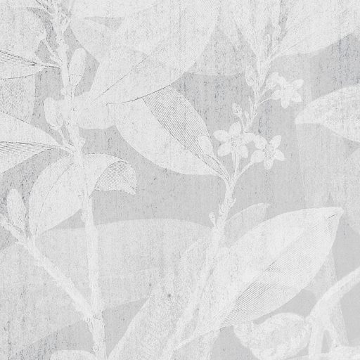Botanikai aláfestés - Szürke tónusú levelek virágok kúsznak a falon szürkésfehér szürke és ezüst/fehérezüst falpanel/digitális nyomat