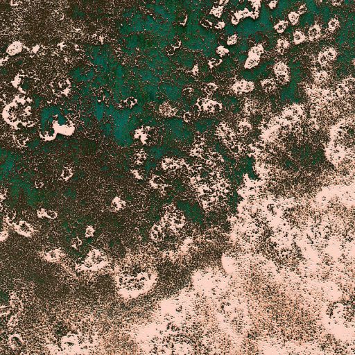 Nemesfém a falra! "Olvadt" folyékony és patinás réz absztrakt megjelenítése smaragdzöld bézs barna és rézszín falpanel/digitális nyomat