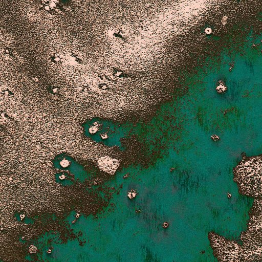 Nemesfém a falra! "Olvadt" folyékony és patinás réz absztrakt megjelenítése smaragdzöld bézs barna és rézszín falpanel/digitális nyomat