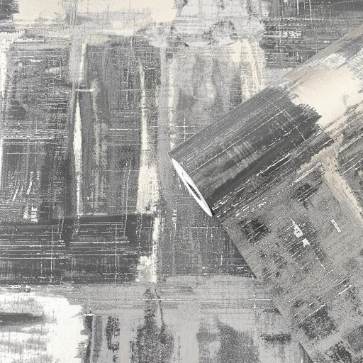 Absztrakt művészeti alkotás - Durva ecsetvonások és fémes fénypontok mintája homokszín meleg szürke és ezüst fémes hatás tapéta