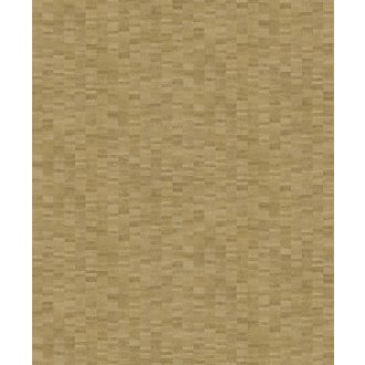   Váltakozó fa keresztmetszetek egyedi mozaik mintázata sárga zöldessárga arany és zöldarany tónus fémes hatás tapéta