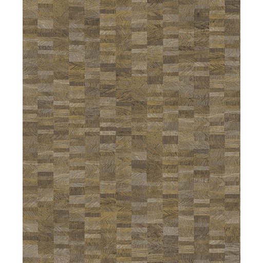 Váltakozó fa keresztmetszetek egyedi mozaik mintázata szürke szürkésbarna sárga és ezüst tónus fémes hatás tapéta