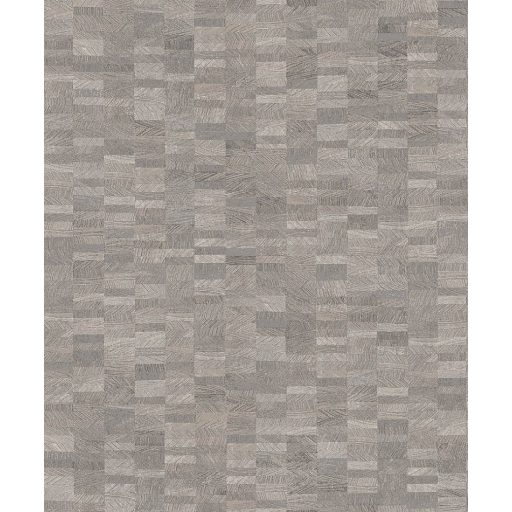 Váltakozó fa keresztmetszetek egyedi mozaik mintázata bézs szürke és ezüstszürke tónus fémes hatás tapéta