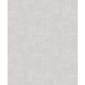   Kézműves fali dekoráció - Fautánzatú felületekből kialakított geometrikus minta szürke szürkésbézs és ezüst fémes hatás tapéta