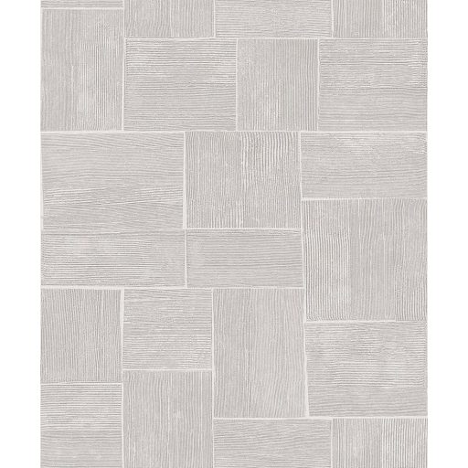 Kézműves fali dekoráció - Fautánzatú felületekből kialakított geometrikus minta szürke szürkésbézs és ezüst fémes hatás tapéta