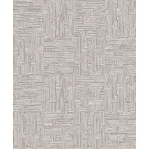 Labirintusra emlékeztető természetes fonallal készült geometrikus minta szürkésbézs pezsgőszín és bézs tónus tapéta