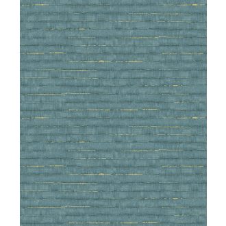   Egyedi szabálytalan csíkokkal megtört repedezett anyagminta vízszinek kék és arany fémes hatás tapéta