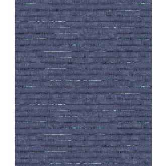   Egyedi szabálytalan csíkokkal megtört repedezett anyagminta indigókék fekete és türkiz tónus fémes hatás tapéta