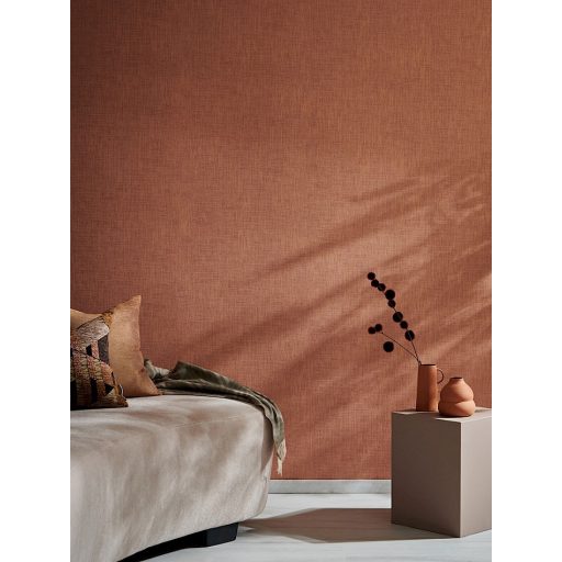 Természetes durva szövés hatású minta lazac/korall tónus tónus tapéta