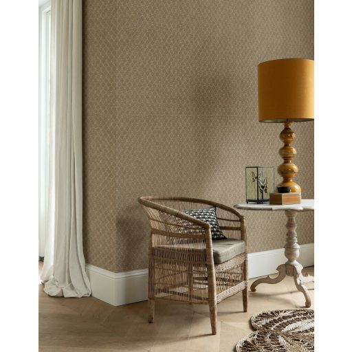 Egzotikus Ikat textil designminta barna és krém tónus tapéta