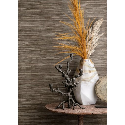 Naturalista nyers és szabálytalan fűszövet minta barna sötétbarna és szürke tónus tapéta