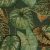 "Túlméretes" trópusi levelek textil háttéren sötétzöld barna zöld türkiz és vörös tónus tapéta