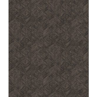   Szabálytalan vonalazással kialakított texturált geometriai design sötét ében antracit és aranyló ezüstös szürke tónus fémes fény tapéta
